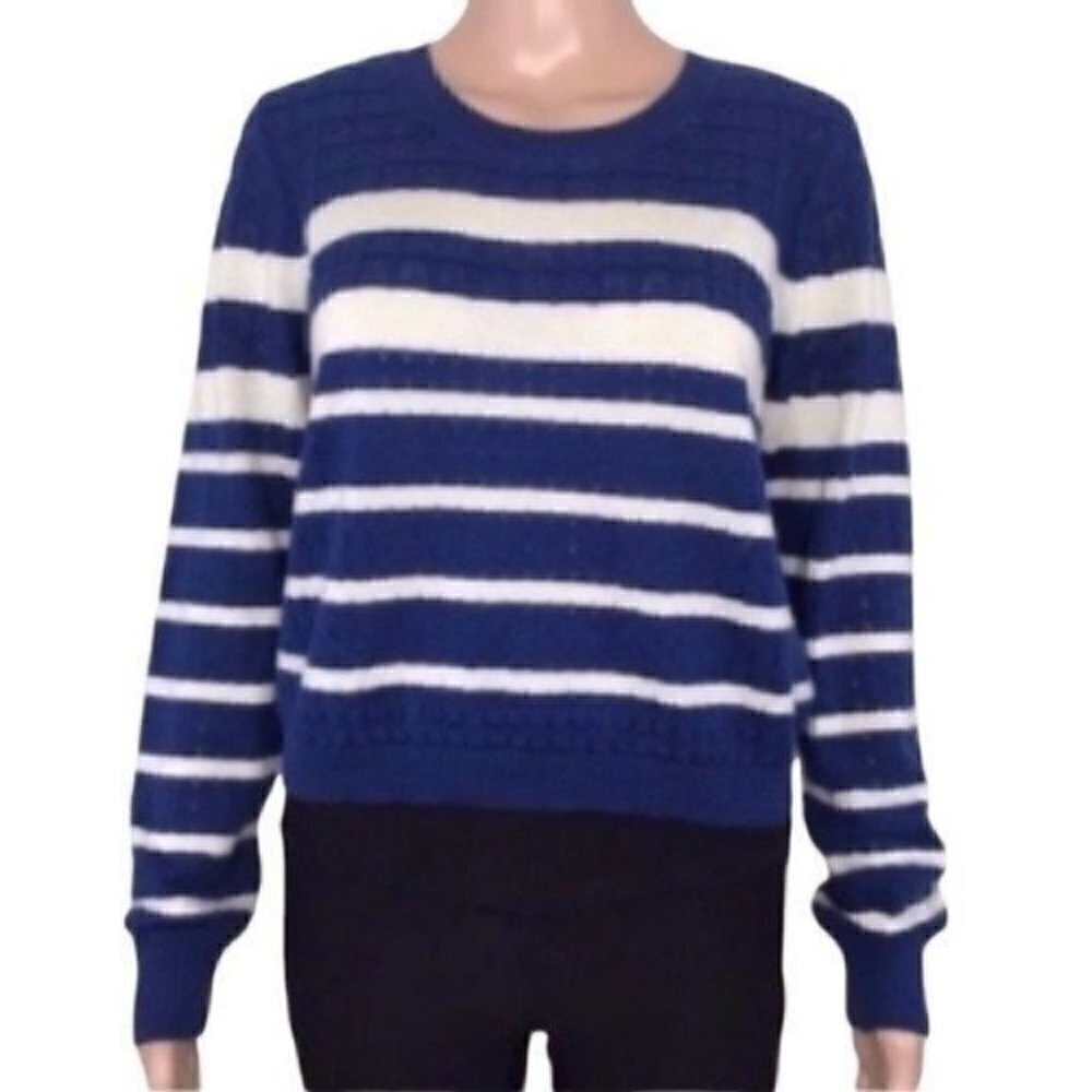 Soft Joie Billy striped knit cropped pullover sweater Size Large